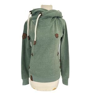 Naketano Brave New World Green Hoodie S Cowl Neck Long Sleeve Sweatshirt READ